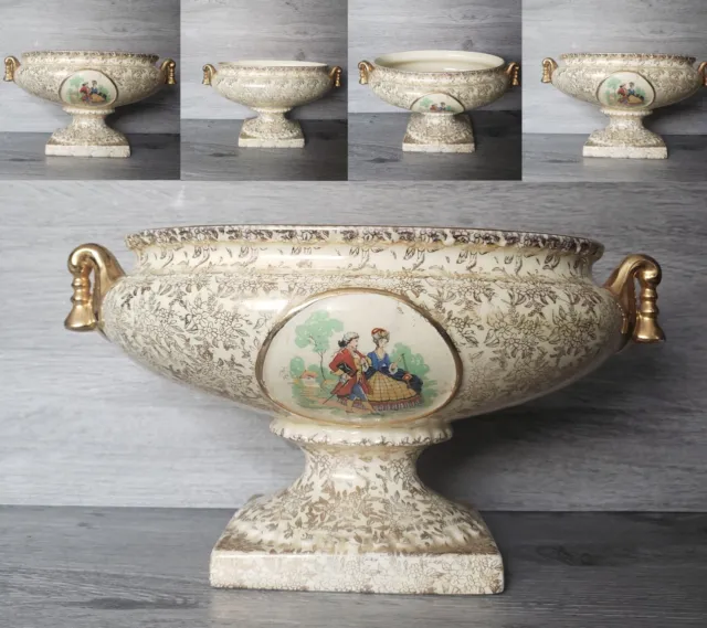 Vintage Empire Ware Shelton Porcelain Pedestal Fruit Bowl/ Vase Or Planter Pot