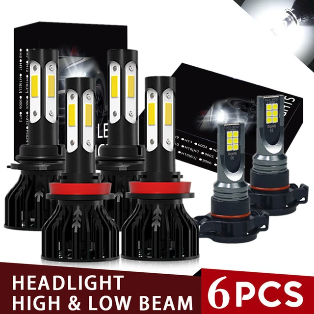 For Dodge Charger 2011-2014 6x Combo LED Headlight Fog Light Bulbs Kit 6000K