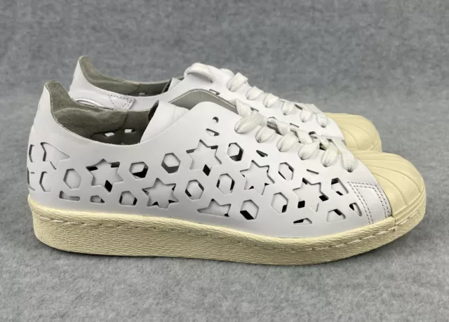 Adidas Originals SUPERSTAR Women Size 7 White Cut Out Leather BB2129