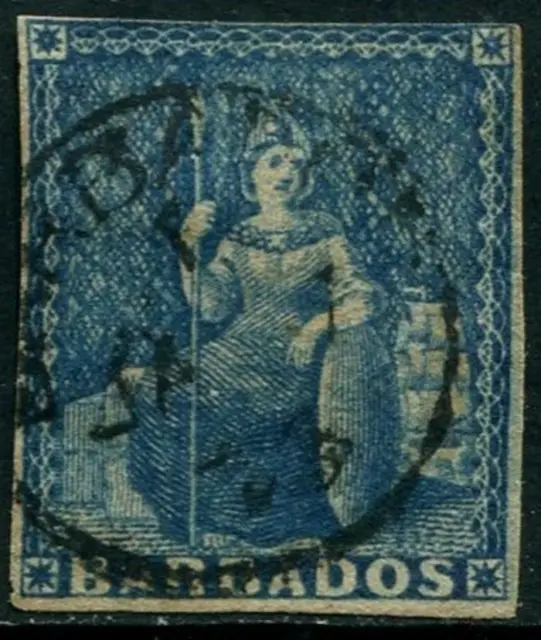 Barbados 1 Penny 1857 Blau - Britannia US 5
