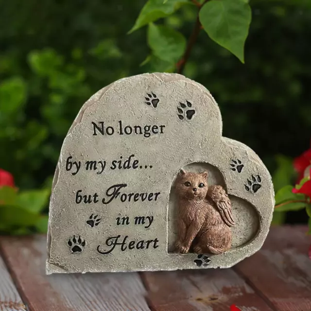 Cat Memorial Stone Weatherproof Decorations Loss of Dog Gift Gravestone Pet