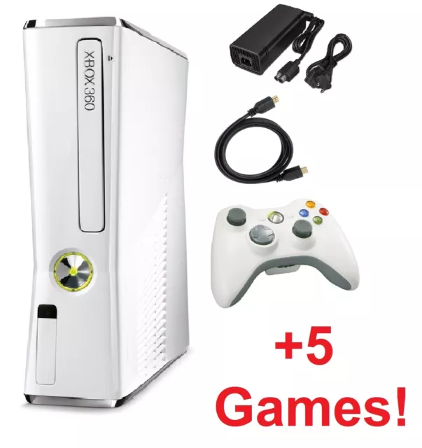 Xbox 360 Elite Black Console Bundle Controller Cable HDD 5 Video Games  Microsoft 190341986511