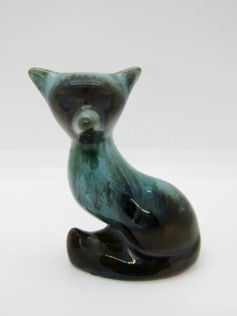 Vintage 1970's Blue Mountain Pottery (Canada) Miniature Fox- Turquoise Glaze, 3"