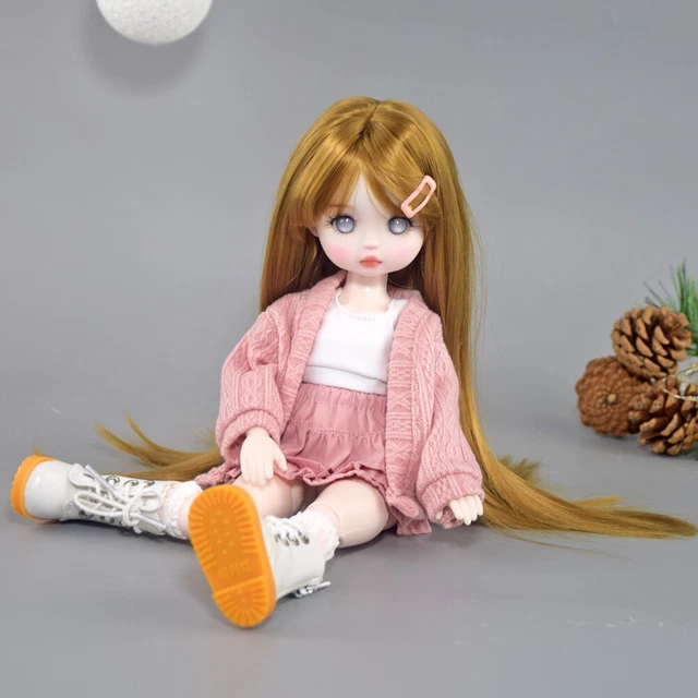Poupée BJD 30cm Avec Robe Violette - Tête Ouvrable Yeux Qui Bougent - SISON BENNE