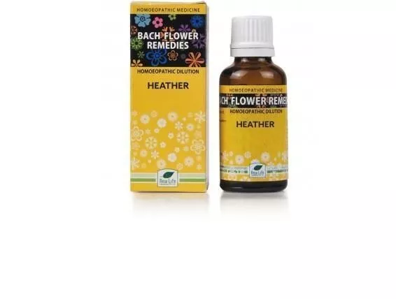 Neuf Life Bach Flower Heather (30ml) Pour Talkitive Patients, Wants Company