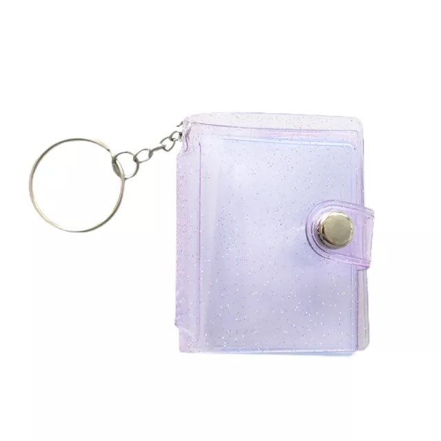 Photocard Holder Sequins Diy Business Card Bag Mini Photo Holder Waterpro Purple