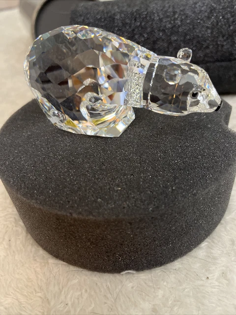Swarovski  Silver Crystal Polar Bear Figurine  in Original Box with COA