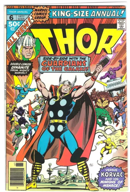 Thor Annual #6 - MARVEL - Oct '77 - Origin & 2nd App of Korvac, Guardians Cameo!