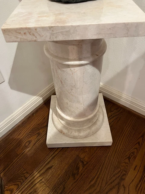 Pair of White Marble/Granite Pedestal