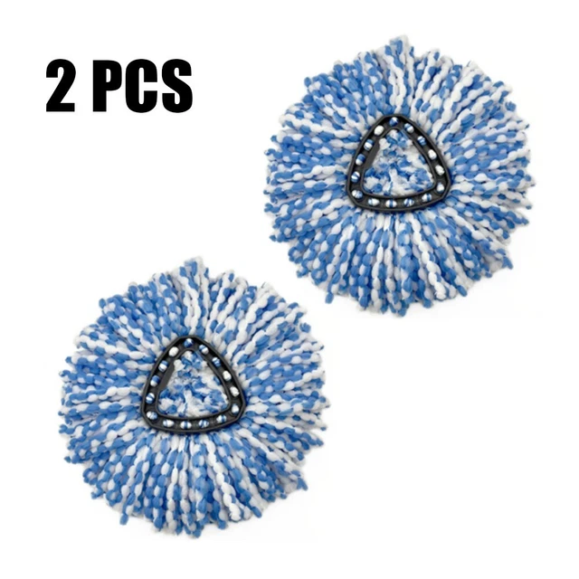 Totalmente Nuevos Cabezales de fregona Suministros Hogares Suaves 2 Piezas Azul 80% Poliéster + 20% Nailon