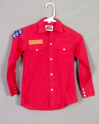 Vintage 70s Miller Ouest Vêtement Chevreuil A Roos Rodéo Perle Snap Shirt Kids 8