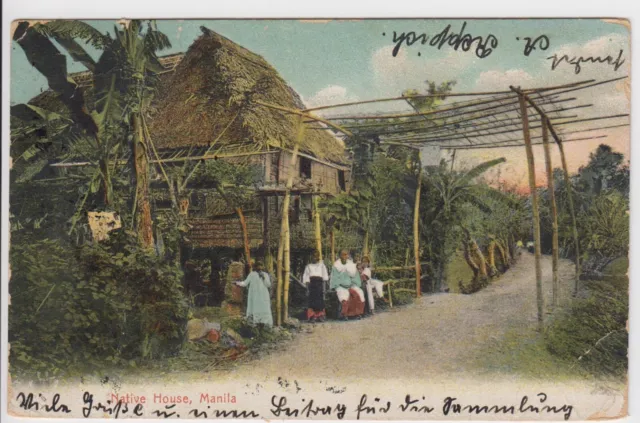 AK Native House / Manila - Philippinen / Philippines - 1908 - Jolo - Selten!!