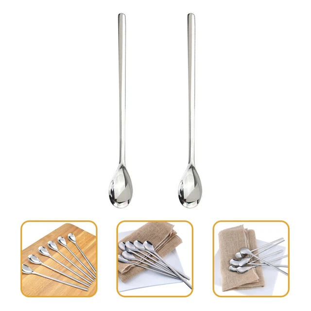 2 cucharas largas cucharas agitantes miel cuchara larga té doméstico cuchara