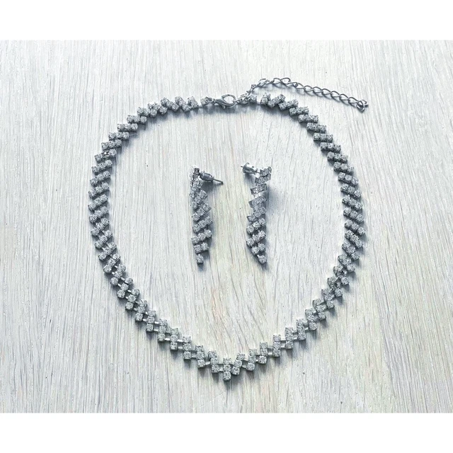 Set Gioielli Sposa Perle Bianche E Argento: Collana E Orecchini A Goccia Tendenza
