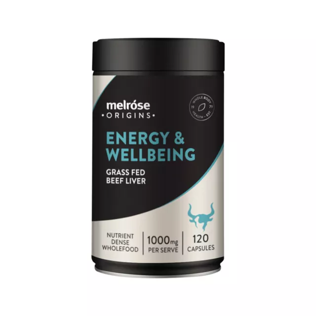 Melrose Origins Energy & Wellbeing Grass Fed Beef Liver 1000mg 120 Capsules