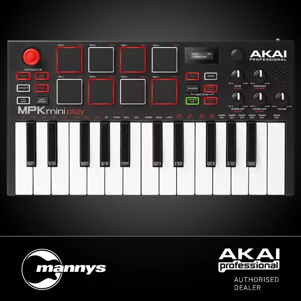 Akai MPK Mini Play MK3 Compact Keyboard & Pad Controller w/ Built-In Synth & Spe