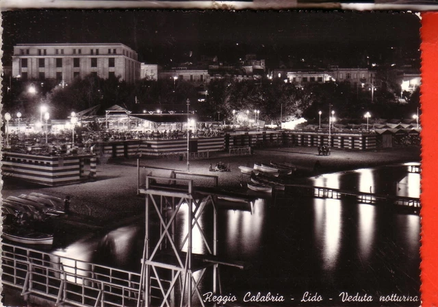 Cartolina  Reggio Calabria  B/N  Non Viaggiata  Lido In Notturno   Regalo