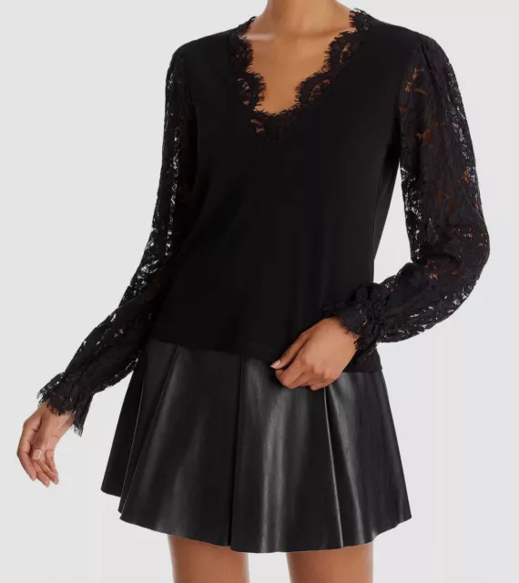 $148 Generation Love Women Black Aurora Lace Top Size XS