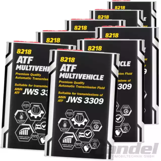 8x1L Mannol Huile de Transmission Atf Multi Véhicules Pour Jws Aisin Warner 3309