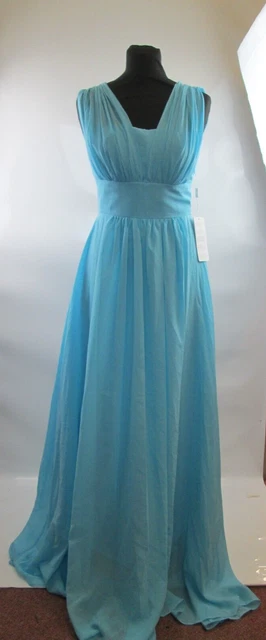 Abito da donna Stacees blu pallido stile maxi ballo/damigella d'onore UK taglia 12 nuovo