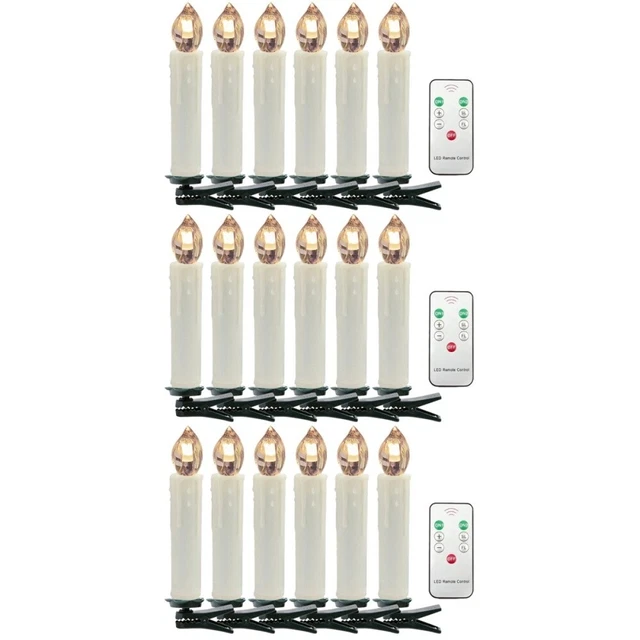 3x Velas Sin Llama Luces Vela Decorativa Luces Navidad Árbol Luces