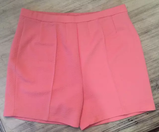 Vintage Pink Polyester High Waist Retro Plus Size Women's 18 Seamed Mom Shorts