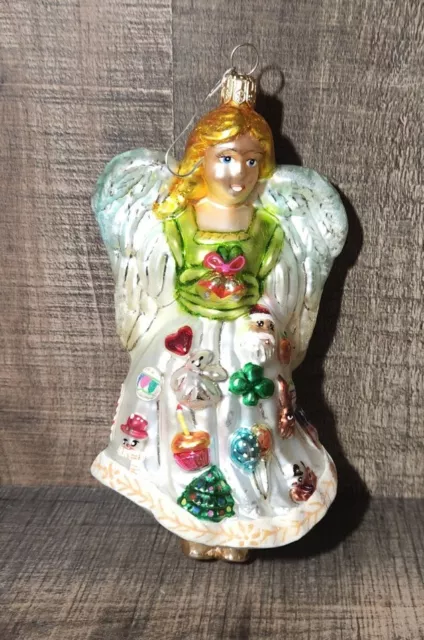 1999 Radko Glass Christmas Ornament For Always Angel Retired - Great All Year!