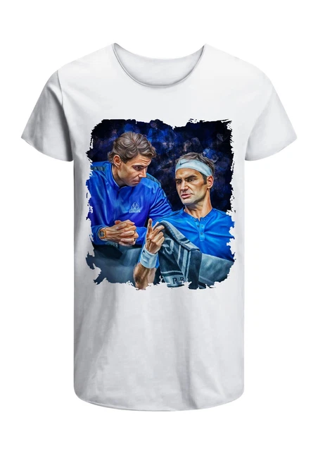 T-Shirt Roger Federer Nadal Tennis Uomo Abbigliamento 100% Cotone da S a XXL