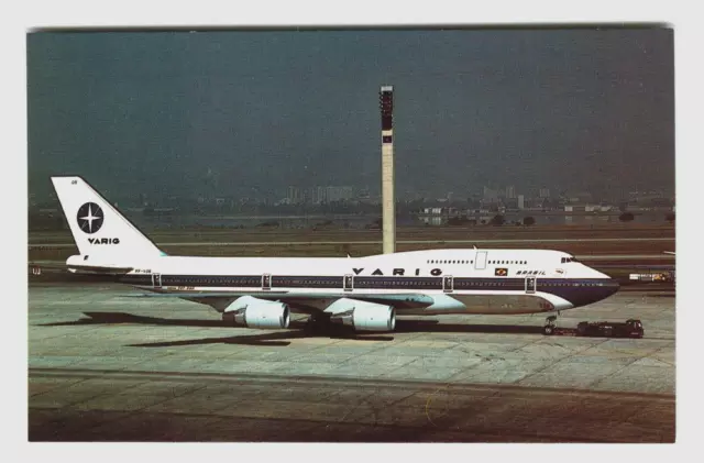 Postcard Aircraft Varig SA Boeing 747-341 Airplane Jet
