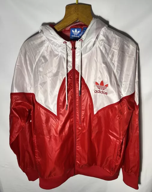 Adidas Giacca a Vento Rosso Bianco Taglia L Uomo  Men Light Jacket