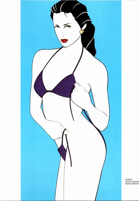 12" x 9" single print - from 1985 Patrick Nagel hardback book - Vintage z4 12" x 9" single print - from 1985 Patrick Nagel hardback book - Vintage z4