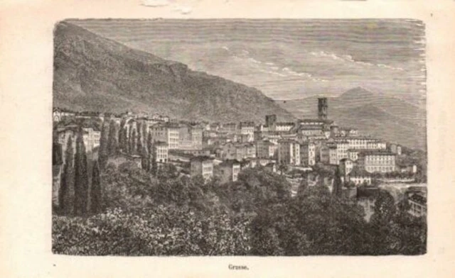 GRAVURE SUR BOIS FIN 19ème GRASSE