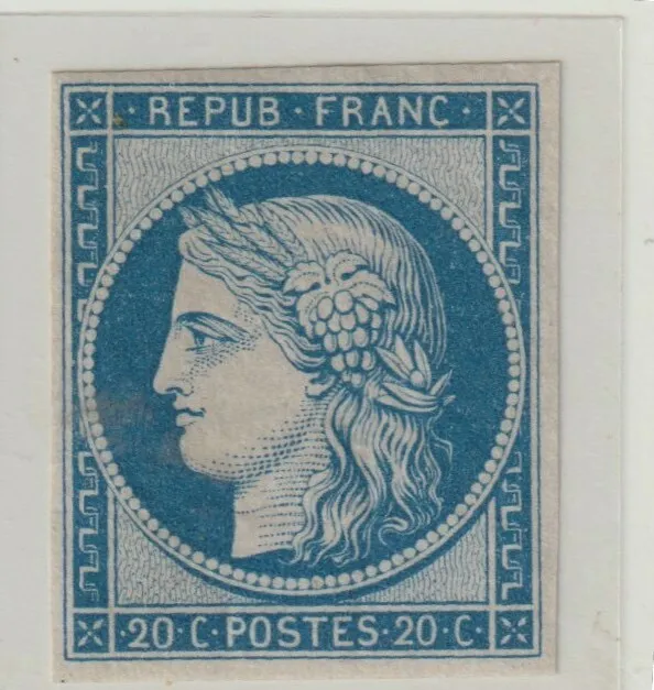 Frankreich 1849 1862 Ceres 20c. Michel 3ND *, Yvert No. 8f, Réimpression 2 Scans