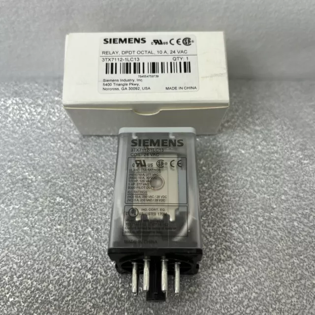 Siemens 3TX71 DOUBLE CONTACT RELAY, COIL 24 VAC 50/60HZ   3TX7112-1LC13