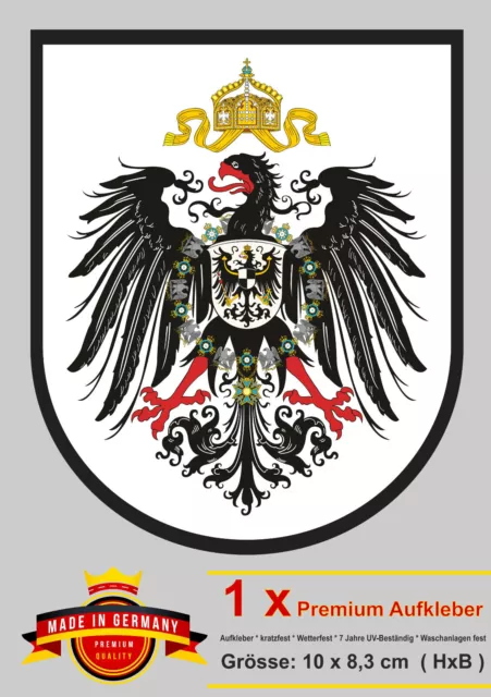 ⭐️ Auto Aufkleber Deutsches Kaiserreich Reich Adler Krone Wappen Kaiser Sticker⭐