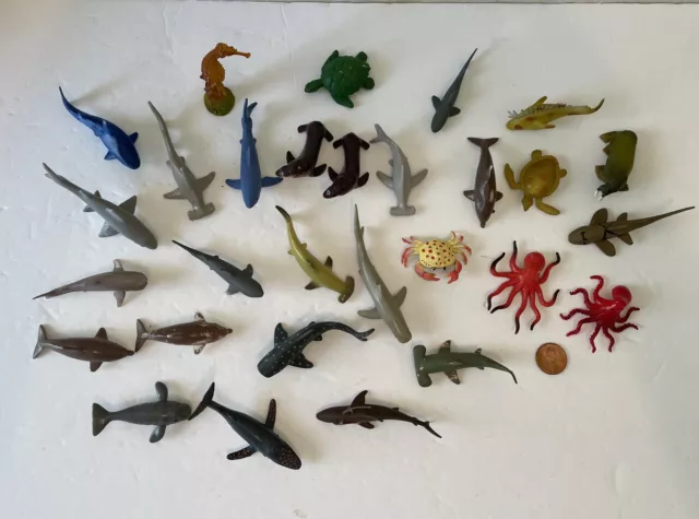 K&M Safari Ltd SeaWorld Collectable Sea Ocean Toy Animal Figures Shark lot of 27