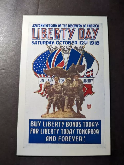 Mint France 1918 WWI Postcard 426th Liberty Day USA Bonds Advertisement
