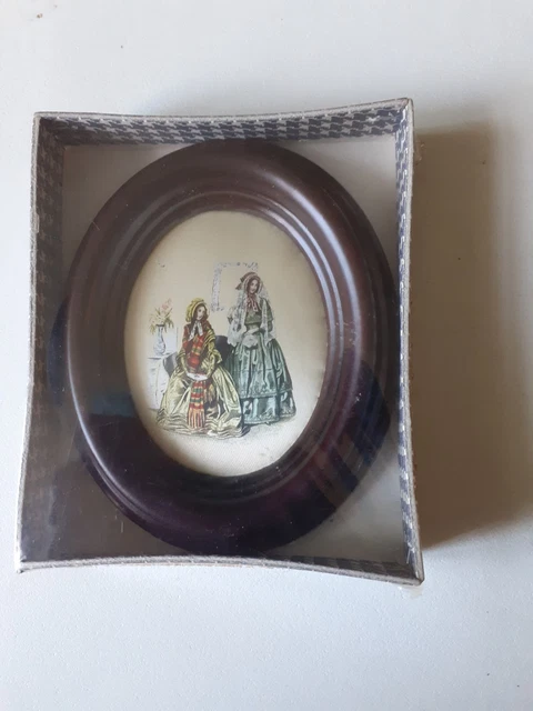 Cadre Rond Médaillon En Porcelaine De Limoges Vintage - Ancien, Petit Format