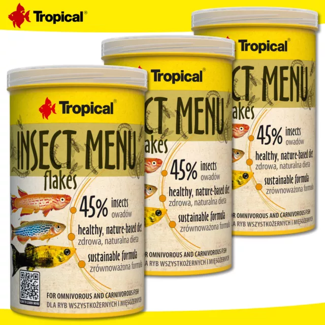 Tropical 3 x 1000 ML Insecte Menu Flakes pour Alles- Et Chair à Manger Poissons