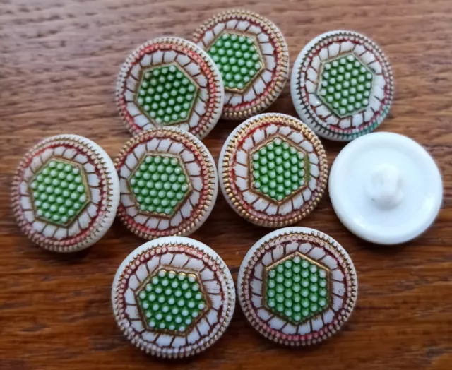 lot boutons anciens en pâte de  verre 18 mm