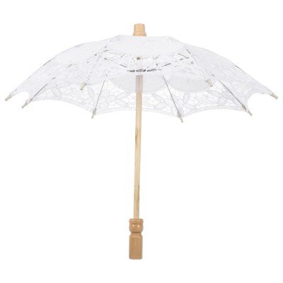 B Baosity Ombrello Di Pizzo Elegante Ventaglio Decorazione Cosplay Foto Puntelli Beige 