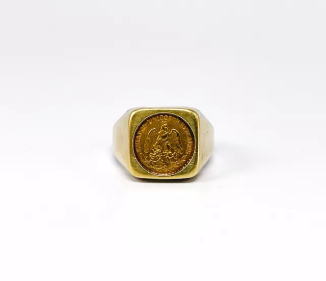 DOS PESOS 1945 | Vintage Münzring Gold Münze Ring | GR 59/60 14 Karat 585K 900K