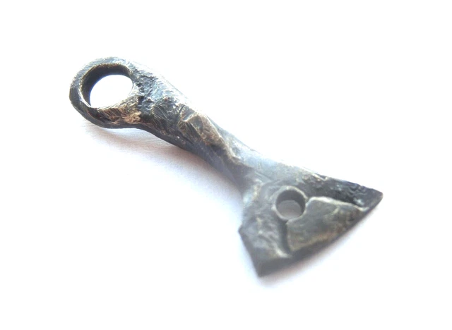💥 WEARABLE! VIKING ERA bronze ODIN'S AXE amulet,cleaned - ancient Viking relic