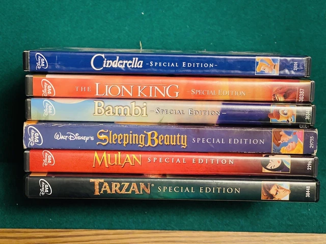 DISNEY SPECIAL EDITION DVD Lot Of 6 - Mulan - Lion King - Tarzan