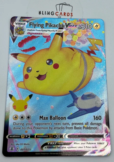 Pokemon Celebrations Surf Pikachu VMAX 25th Anniversary, seltene holografische Vollkunst, VMAX + Überraschungskarte Pokemon Celebrations Surf Pikachu VMAX 25th Anniversary, seltene holografische Vollkunst, VMAX + Überraschungskarte
