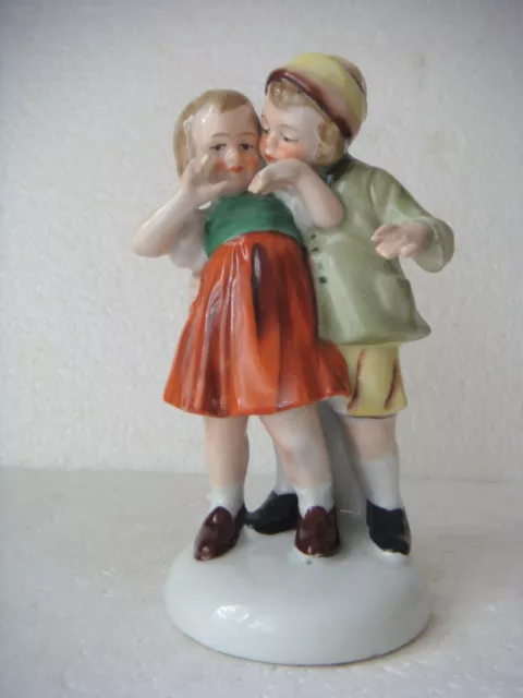 RRR RARE Antique Germany Porcelain Figurine Boy and Girl