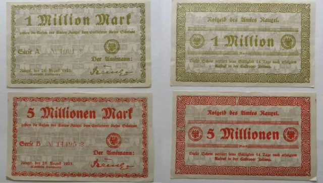 Rauxel, Westfalen, Amt, 1, 5 Millionen Mark 25.8.1923, Notgeld
