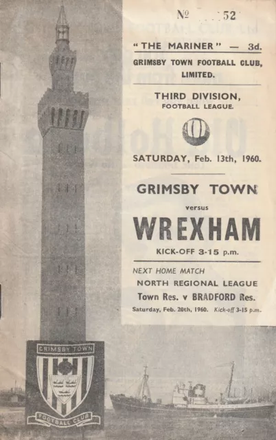GRIMSBY v WREXHAM 1959/60 DIVISION 3