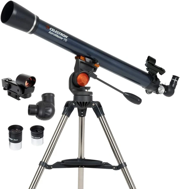 - Astromaster 70AZ Telescope - Refractor Telescope - Fully Coated Glass Optics -
