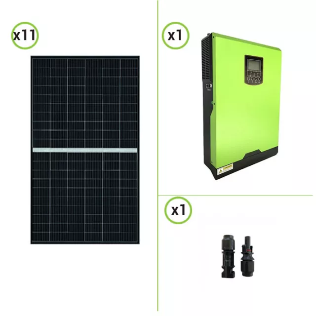 Kit solaire photovoltaïque 4.7KW onduleur hybride onde pure 5KW 48V 80A contrôle